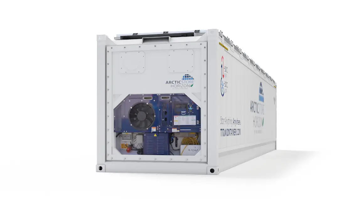 40ft ArcticStore Horizon met Zonnepanelen Achteraanzicht