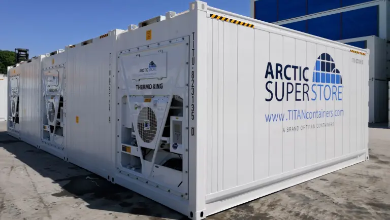 Arctic SuperStore-container in een magazijn.